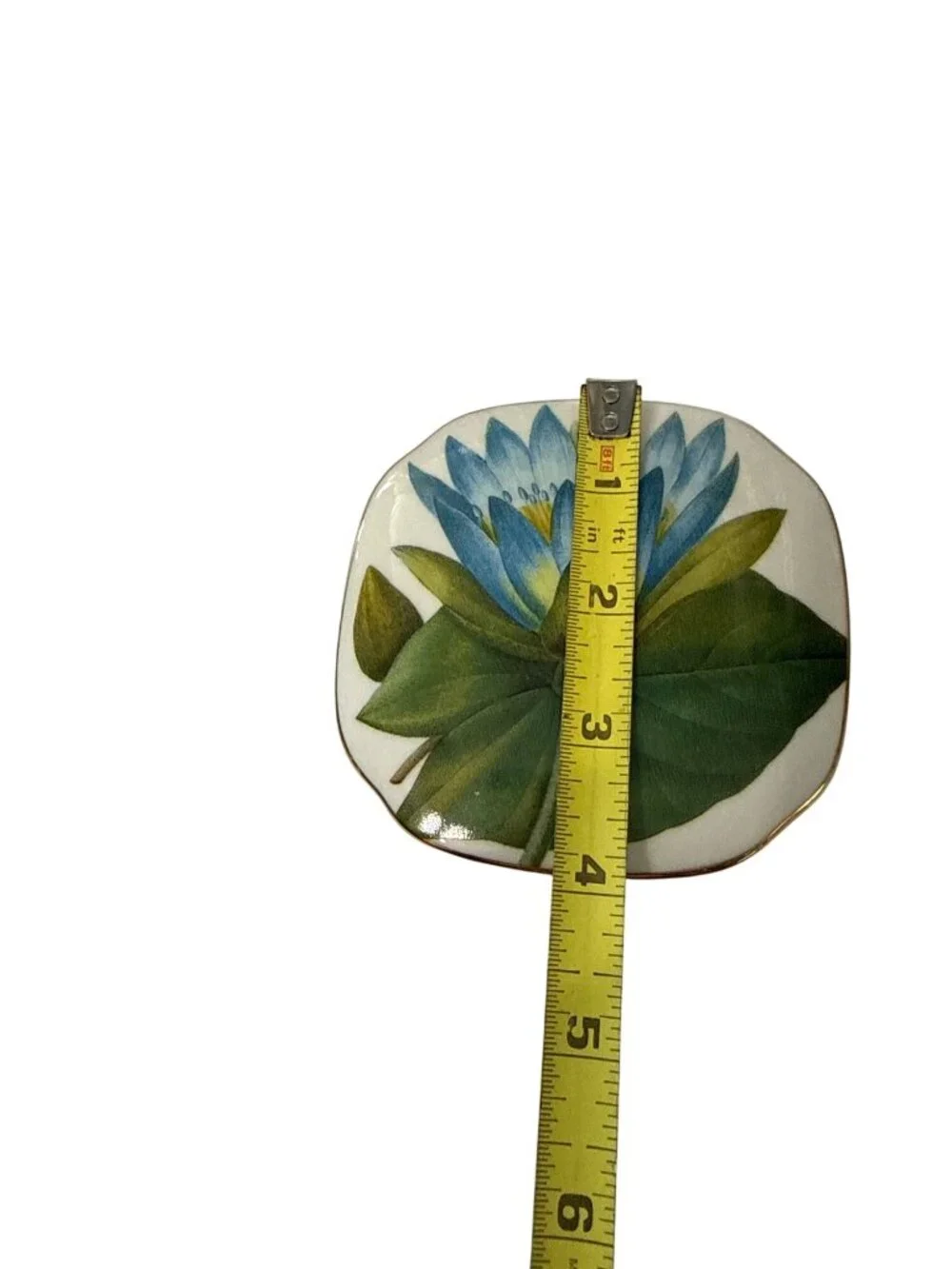 Villeroy & Boch Sentiments Porcelain Trinket Box Waterlily Design W/Gold Germany - Picture 6 of 7